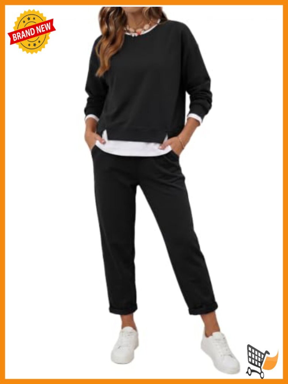 Oversized Crewneck Sweatshirt & Sweatpants Set 2 Piece Sweatsuit